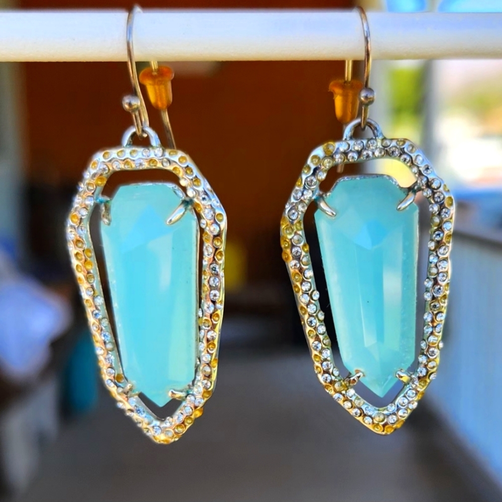 Beautiful Drop Earrings, stamped with (ab)